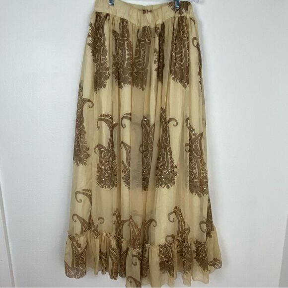 EARTHBOUND Cream and Brown Maxi Skirt - Picture 2 of 13